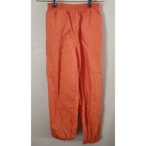 Vintage Orange Unbranded With Pockets 90s Kids Parachute pants (size 10)
